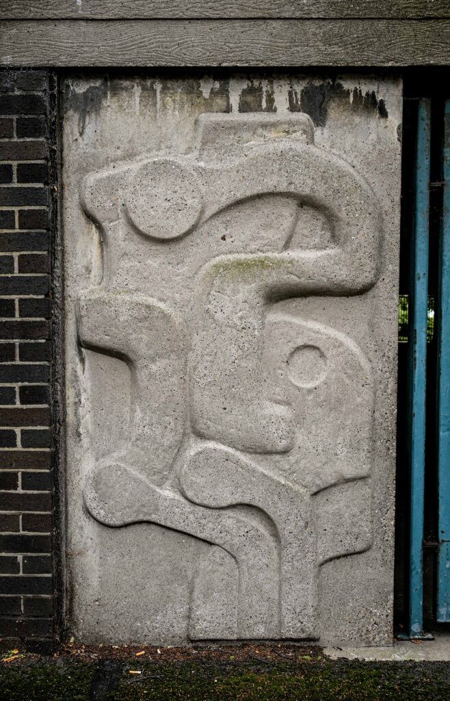 Relief by Harold Gosney on Abbey Walk Car Park. Image taken Sept 2025.
