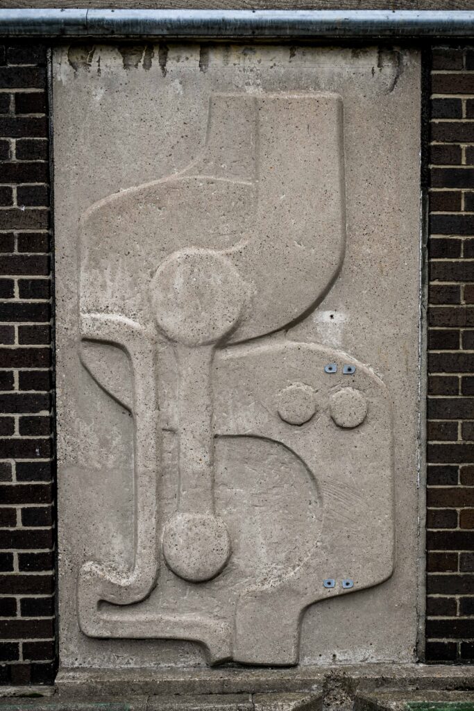 Relief by Harold Gosney on Abbey Walk Car Park. Image taken Sept 2025.