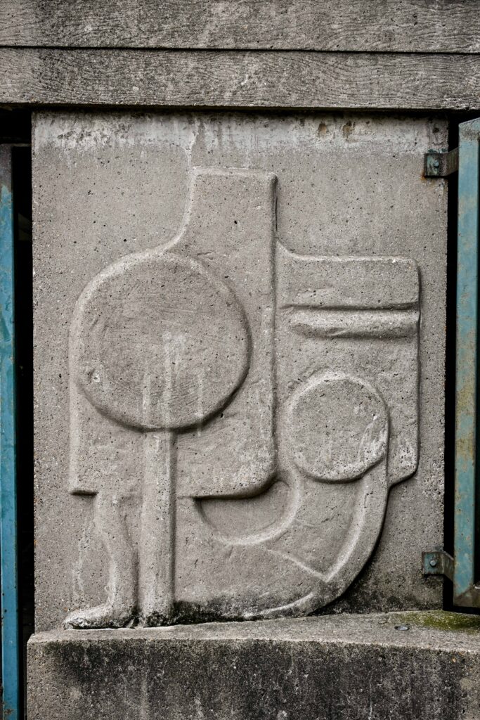 Relief by Harold Gosney on Abbey Walk Car Park. Image taken Sept 2025.