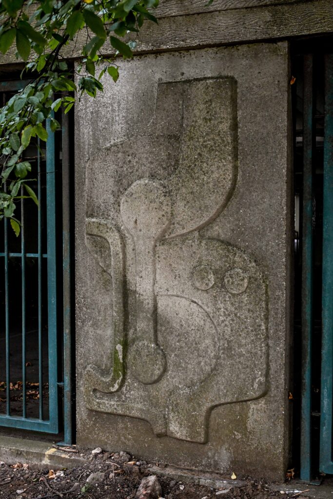 Relief by Harold Gosney on Abbey Walk Car Park. Image taken Sept 2025.