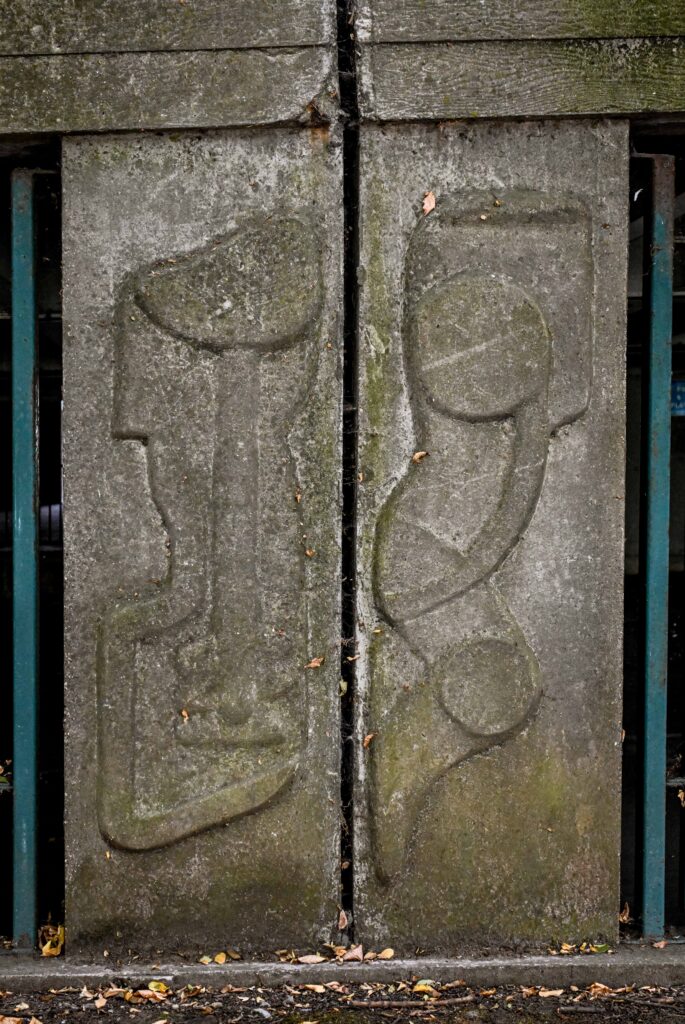 Relief by Harold Gosney on Abbey Walk Car Park. Image taken Sept 2025.