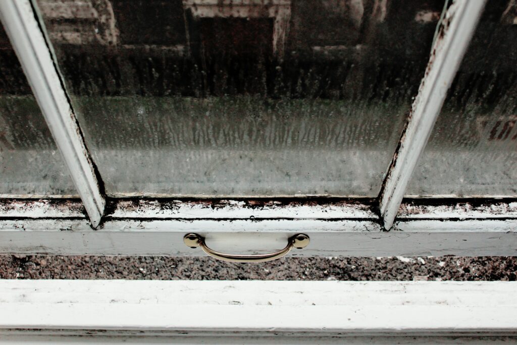Condensation on a window sill