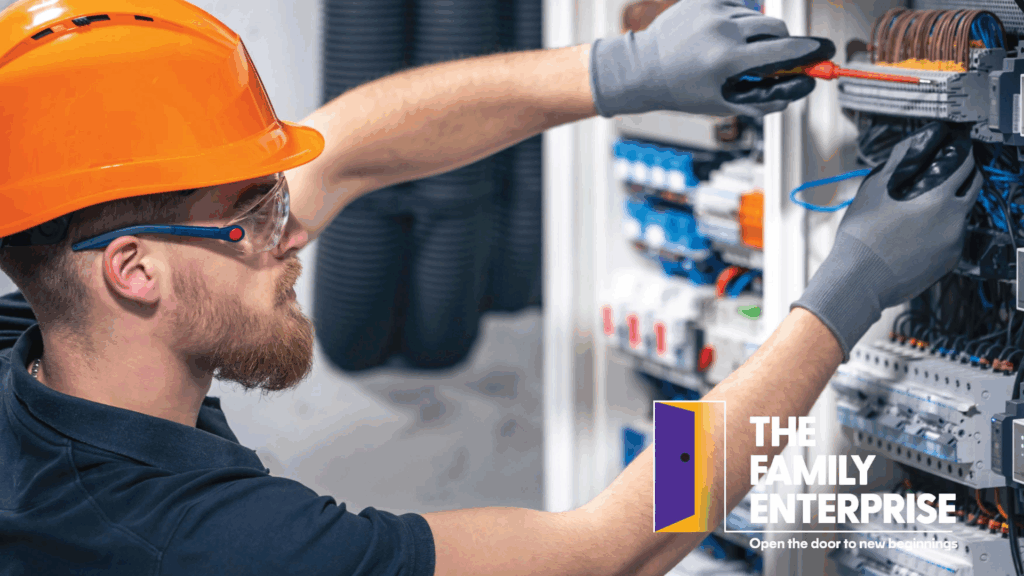 Man fixing electrics