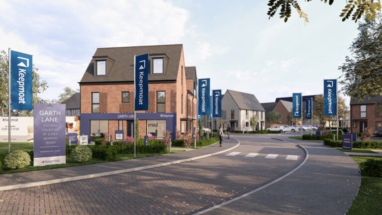 CGI of new housing next to a road