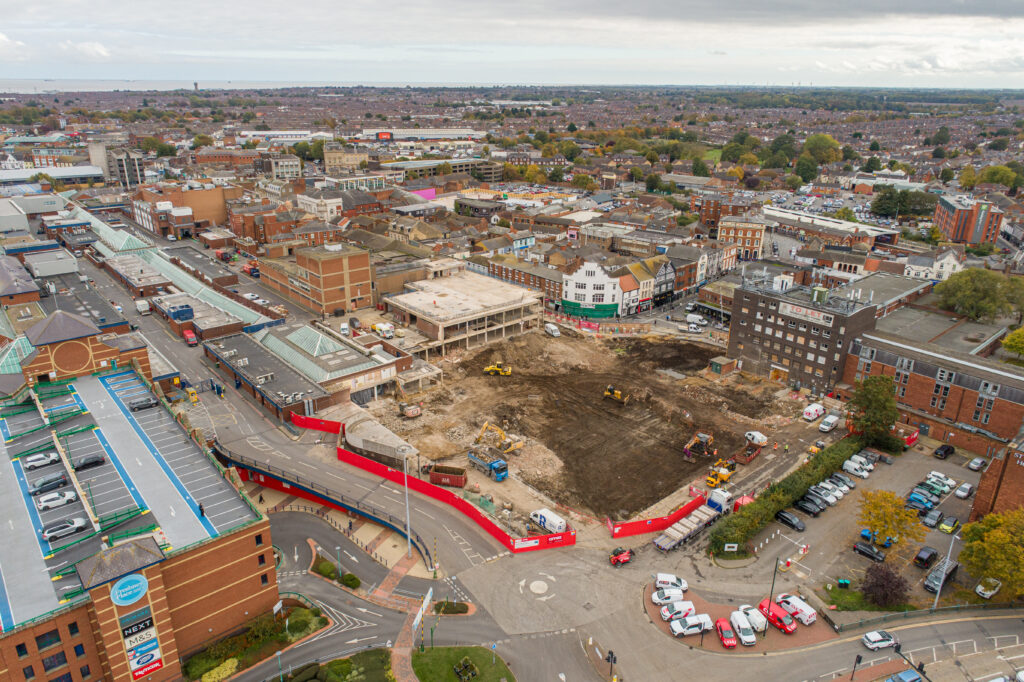 Town centre construction site