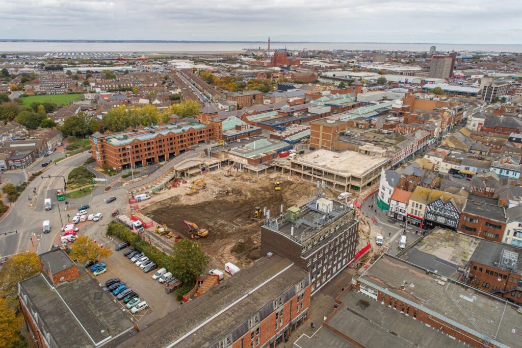 Town centre construction site