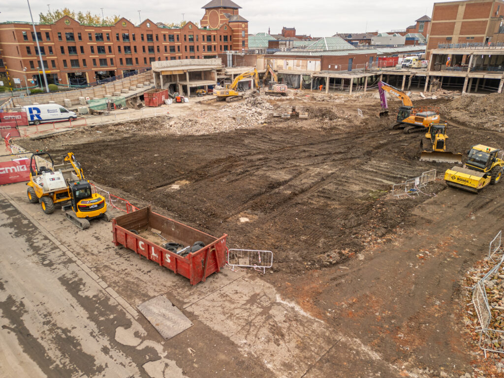 Town centre construction site