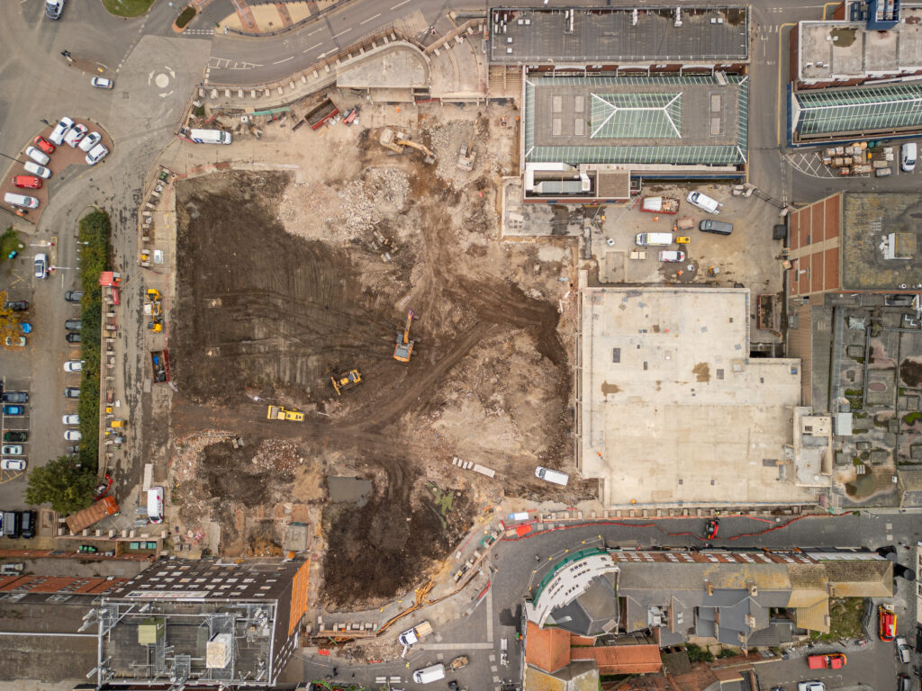 Town centre construction site