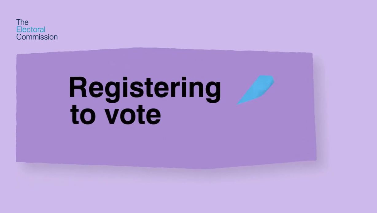 Reads 'register to vote'