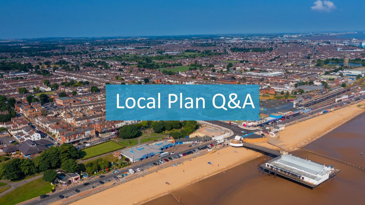 Pier with writing over saying Local Plan Q&A