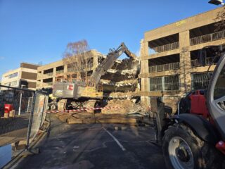 Demolition equipment at Abbey Walk Car park