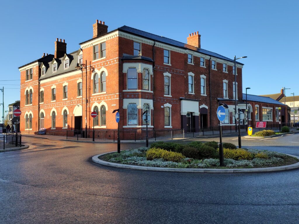 Restored frontage on Alexandra Road