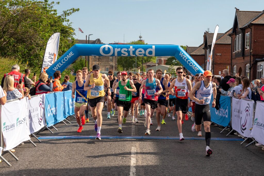 Runners at the start line of the 2025 Orsted Great Grimsby 10k.