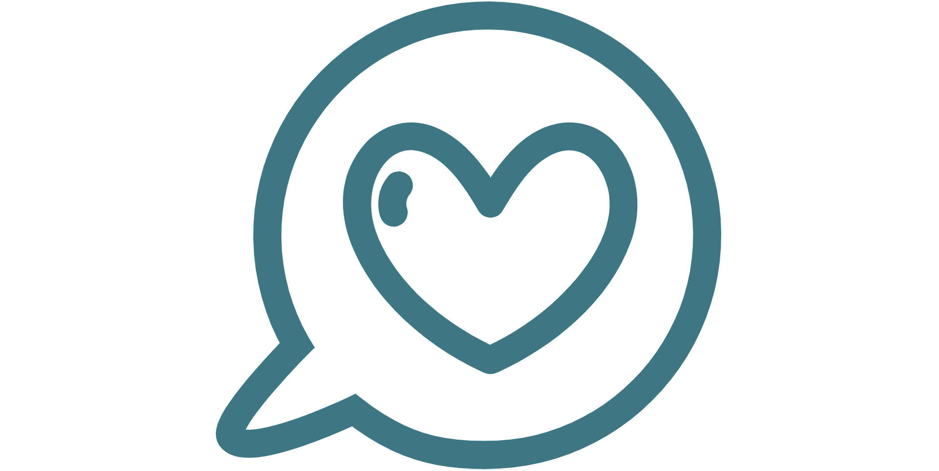 Icon of a heart in a speech bubble