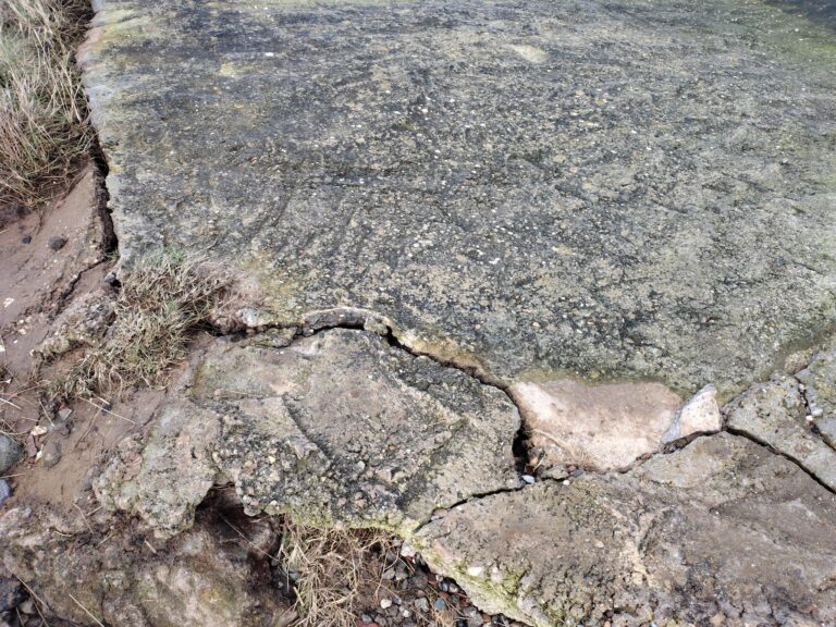 Image of cracks to Cleethorpes embankment