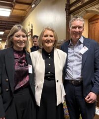 Ann-Marie Matson with Baroness Anne Longfield CBE and Peter Thorpe, former Executive Director for Strategy at NHS Humber and North Yorkshire Integrated Care Board