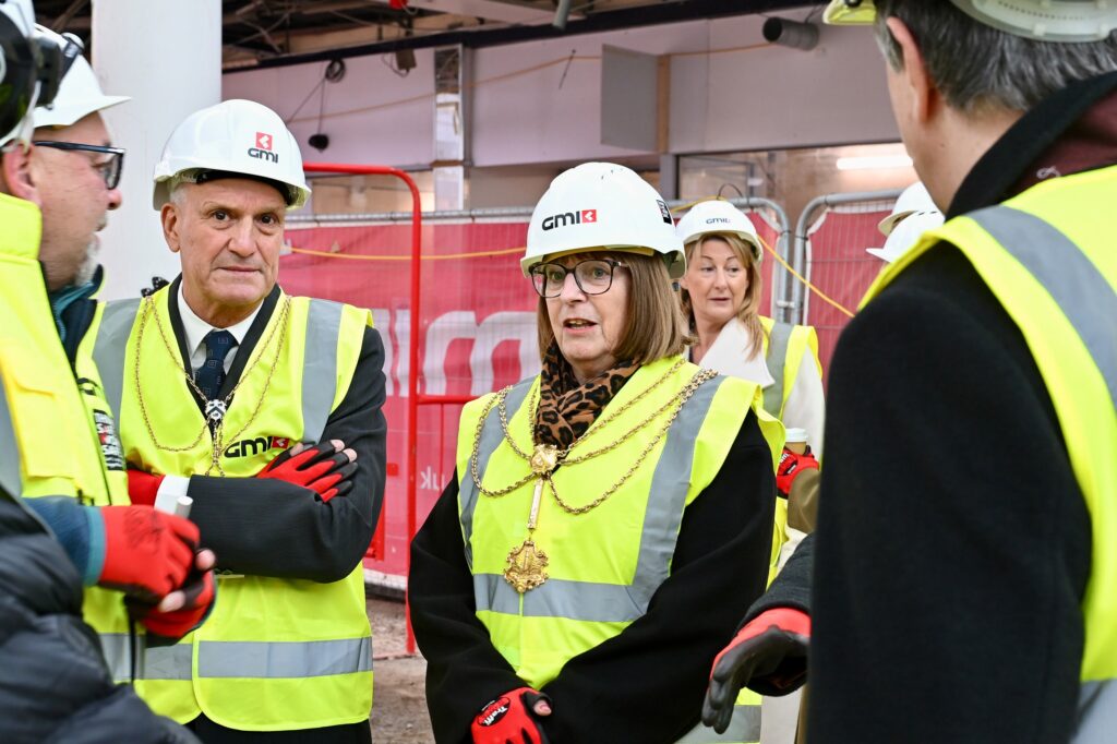 Steel signing event at the development site