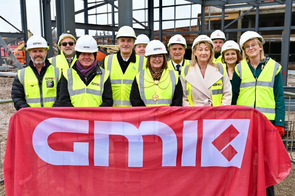 Steel signing event at the development site