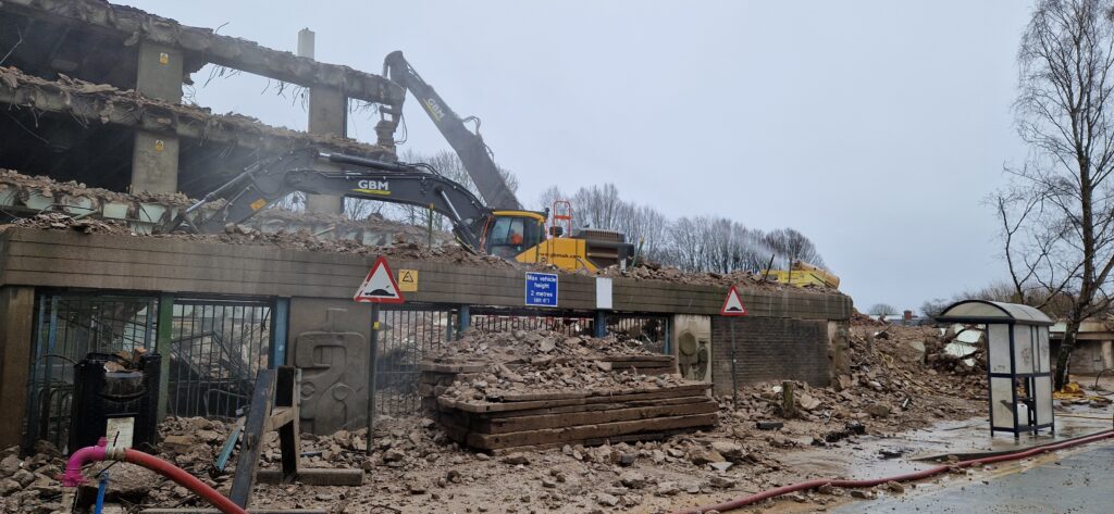 Carpark demolition daytime - Feb 2026