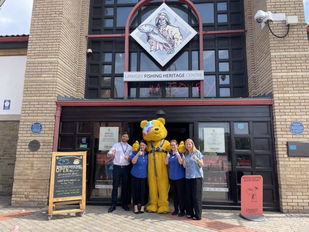 Pudsey Bear visits Grimsby Fishing Heritage Centre!