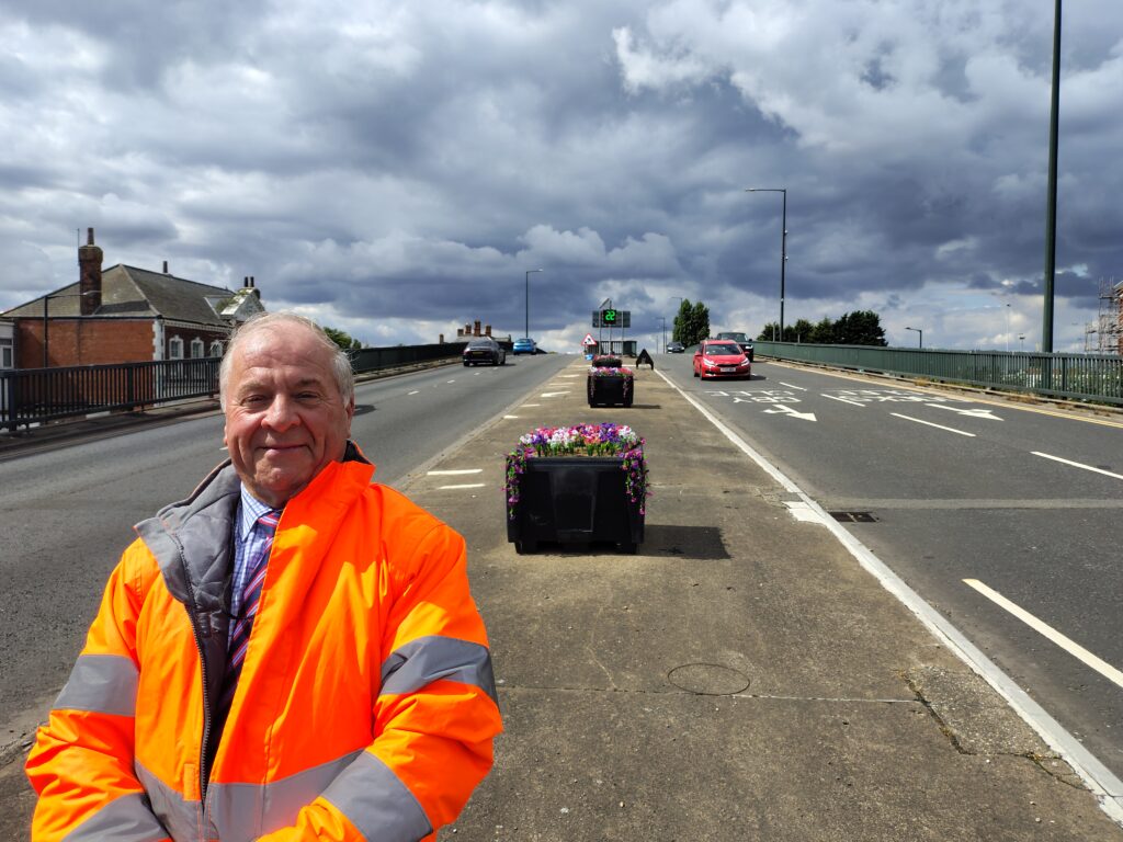 Grimsby given a splash of colour with new flyover flowers