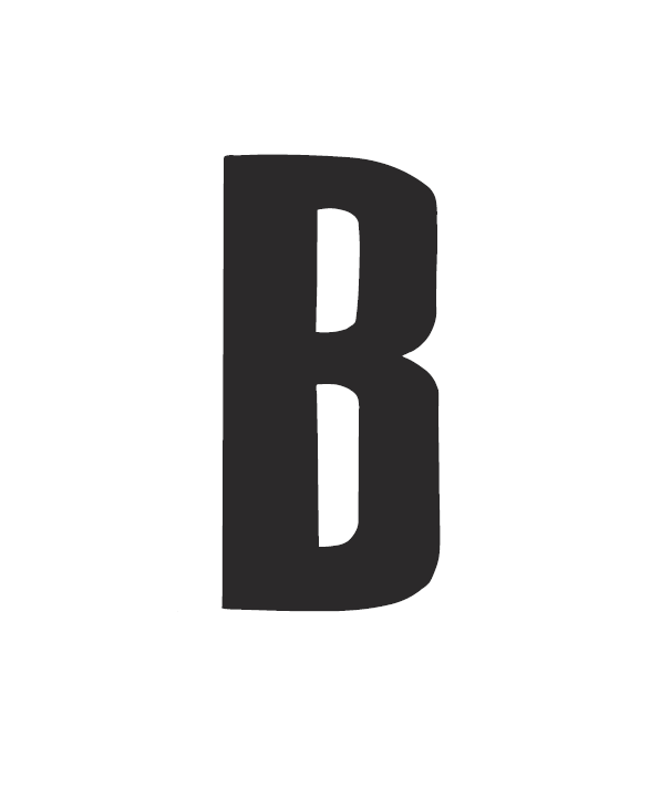 Letter B in grimsby alphabet
