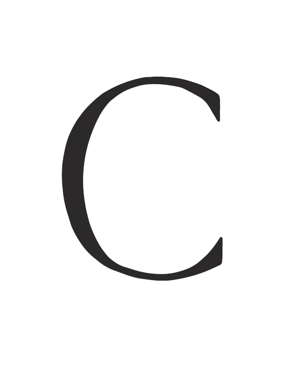 Letter C in grimsby alphabet
