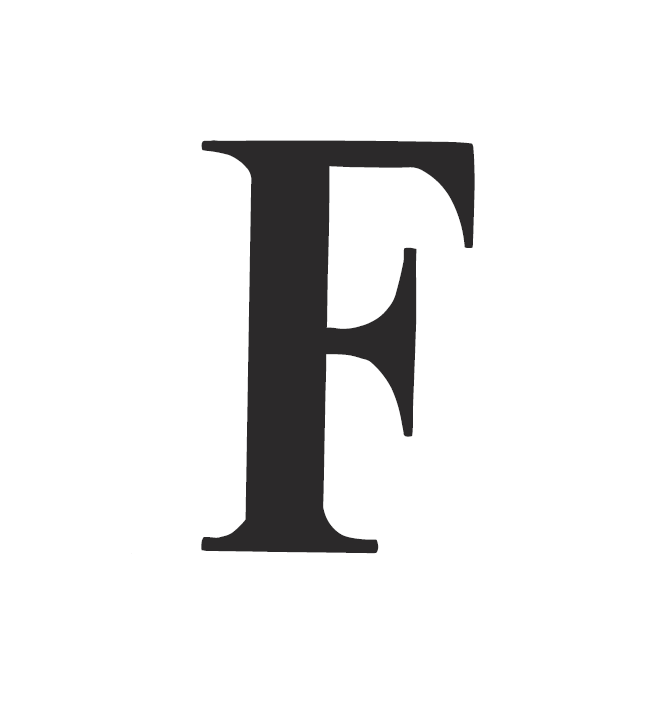 Letter F in grimsby alphabet