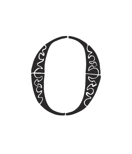 Letter O in grimsby alphabet