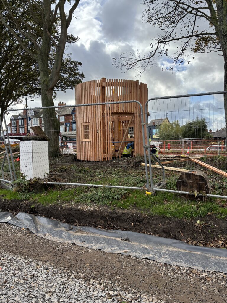 Pier Gardens play structures underway