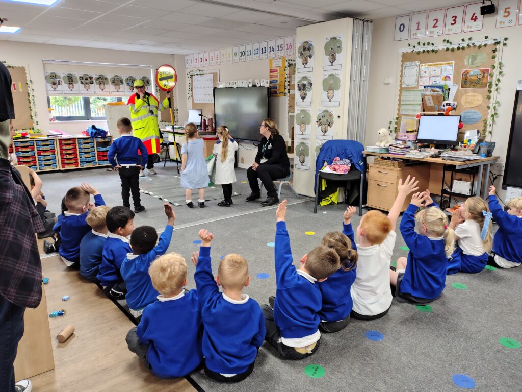 School crossing patrol team helps Woodland Primary pupils learn vital road safety skills