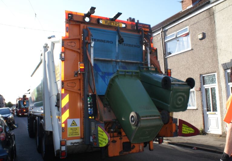 Bins emptying into bin lorry